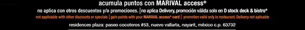 acumula puntos con MARIVAL access 